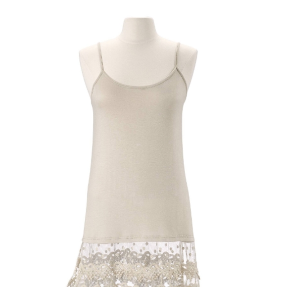 The Pyramid Collection Tops - Lace Trimmed Camisole Tank Top